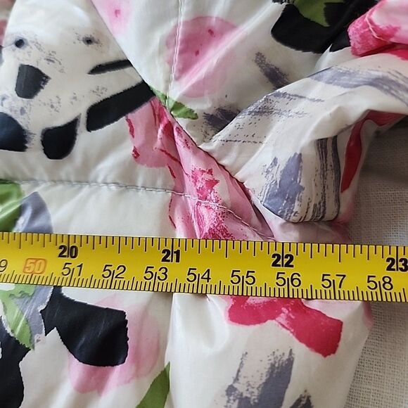 Lands End Packable Puffer Jacket Floral Print Womens Size L Down Filled Coat - Picture 5 of 6